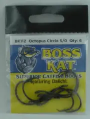 TruTurn BK11Z-5/0 Boss Kat Octopus Circle Hook Black Nickel Size 5/0 6CT