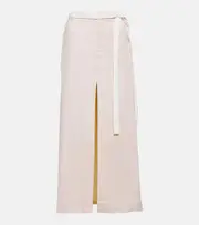 [SIR] SIR Dune mid-rise linen-blend maxi skirt AU 10 white