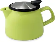 [FORLIFE] Bell Ceramic Teapot with Basket Infuser, 16-Ounce/470ml, Lime
