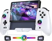CoguyTech Bluetooth Controller for Switch/Switch OLED, Large Handheld Switch Joypad with Macro Programming and RGB Light Effects with 1000mAh for Maximum Gaming Experience