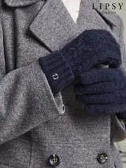 Lipsy Blue Cosy Cable Gloves (AN8192) | $24