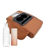Arm Rest Cover for Car, Large Capacity Car Organizer Armrest Pillow, Spacious Console Storage Cup Holder & Tissue Box for Most Vehicles, 13.39x8.27x2.95 inches