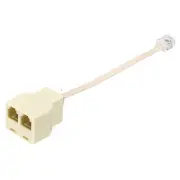Phone Jack Splitter, RJ11 6P4C Telephone Line 2 Way Splitter, 0.5ft, Yellow