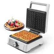 Waffles Maker 2 Slices, Large Square Belgian Waffle Maker, Anti-Overflow Waff...