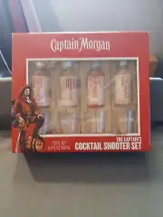 Captain Morgan Cocktail Shooter Set 4 Different Cocktail Mixer And Shot Glass.
