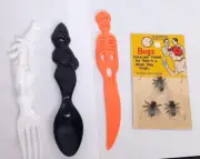 1997 Witch, Ghost, Skeleton Knife, Fork, Spoon, Scare Friends Dime store Spiders
