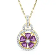 1/4CTW-Diamond 1 1/4CT-AM GEMSTONE LAB CREATED PENDANT