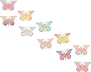 [DEARMAMY] 10pcs Resin Butterfly Charms Jewelry Ornaments for Diy Phone Case Decor and Craft Accessory Making