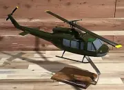 Mahogany Wood US Army UH-1 Iroquois Helicopter 19” Table Top Model NEW In Box