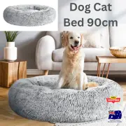 i.Pet Pet Bed Dog Cat 90cm Large Calming Plush Dogs Pets Comfort Light Charcoal