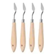 4pcs 2# Painting Palette Knife Pointy Stainless Steel Art Spatula Scraper Tool