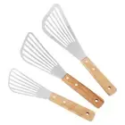 Wooden Handle Fish Frying Shovel Fan-shaped Flipping Frying Spatulas Kitchen