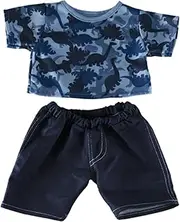 Blue Dinosaur T-Shirt with Jeans - Teddy Bear Clothes - 16inch/40cm fits Build a Bear
