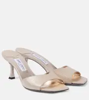 [Jimmy Choo] Jimmy Choo Skye 70 metallic leather mules AU 5 gold