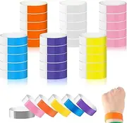 Paper Wristbands for Events - 120 Pcs Waterproof Paper Bracelets for Parties, Custom Adhesive Wrist Bands - Durable Tear-Resistant for Concerts, Festivals & Clubs