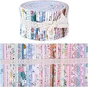 Wamkon 40 Colours Jelly Rolls, 6.25 x 100 cm, Cotton Craft Jelly Rolls, Flowers Jelly Rolls, Fabric Strips, Cotton Jelly Rolls, Patchwork Fabrics for Quilting, Patchwork, Sewing, Crafts