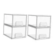 Pack Clear Stackable Storage Drawers.'' Tall Acrylic Bathroom Makeup 4