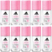 10 ADIDAS CONTROL 48H ULTRA PROTECTION Antiperspirant Roll On Deodorant 50ml