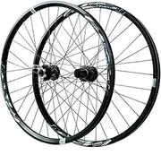 ZECHAO Aluminum Alloy Mountain Bike 26/27.5/29in Wheelset,32 Holes Bike Hub 9mm Quick Release Disc Brake Front Rear Wheels 8-12 Speeds Wheelset(Black-HG,27.5inch)