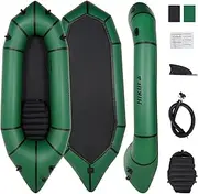 HIKULA Lightweight Packraft TPU - Inflatable Kayak for Adults & Kids, Durable, Compact, Rapid Inflate, for Flat Water Rafting, Bicycle Drifting, Litewater Dinghy