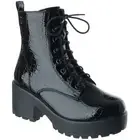 WOMENS LADIES CHUNKY ARMY COMBAT PLATFORM LACE ZIP UP PLATFORM ANKLE BOOTS SHOES