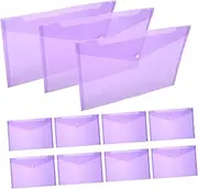 ERINGOGO Document Folders Purple Snap Document Bag A4 File Envelope Plastic Boys and Girls Stool Lightweight