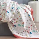 Cotton Throw Sofa Couch Blanket Rainbow Unicorn Cloud Muslin 6 Layer Quilt Bed