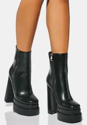 [AZALEA WANG] Mateo Patent Platform Boots