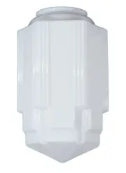 B&P Lamp® 6" Fit, Opal Art Deco Pendant Shade, 16 1/2" Tall