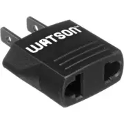 Watson 2-Prong Europe to 2-Prong USA Power Adapter Plug (Black)