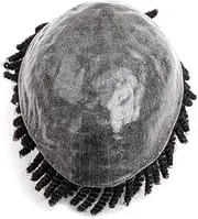 Braids Men's Wig Men's Capillary Prothesis 0.1 mm Full Skin Toupee Human Hair Dreadlock Hairpiece(1#,6x9)