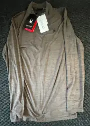 Spyder Active Long Sleeve 1/4 Zip Men's Large Gray Lightweight Pullover
