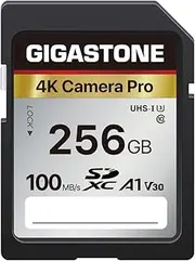 Gigastone 256GB SD Card V30 SDXC Memory Card High Speed 4K Ultra HD UHD Video Compatible with Canon Nikon Sony Pentax Kodak Olympus Panasonic Digital Camera