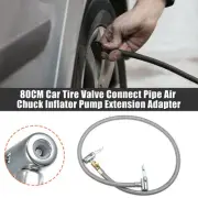 80cm Car Tire Inflator Hose Adapter with Air Release Chuck Lock Tire Valve
