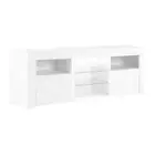 NNEDSZ TV Cabinet Entertainment Unit Stand RGB LED Gloss Furniture 145cm White