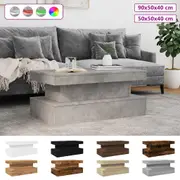 Coffee Table with LED Lights Side Sofa Telephone Table Living Room vidaXL
