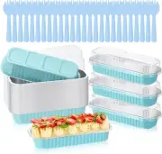 Mini Loaf Cake Baking Pans with Lids and Forks 6.8 oz - Set of 10