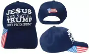Jesus Is My Savior Trump 45-47 Is My President USA Blue Embroidered Cap Hat X1