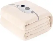 [Warmrest] Electric Blanket Heated Throw Blanket Soft Flannel, 6 Heat Levels Fast Heating, 1 to 10 Hours Auto-Off Detachable Controller Machine Washable Blanket for Sofa