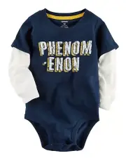 Carter's Boys Long Sleeve Layered-Look "Phenomenon" Bodysuit; Navy (24 Month)