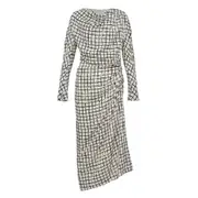 [Dries Van Noten] Side Drapes Grid Dress