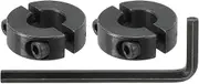 uxcell Bore 16 mm Double Split Shaft Collar 35 mm OD 12 mm Thickness Carbon Steel Locking Collar Clamp Style with Set Screw & Hex Wrench for Machine Tools Industry (Black, Pack of 2)