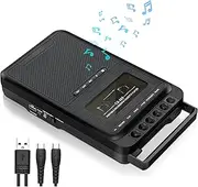 Portable Cassette Player and MP3 Converter With U Disk/SD Card/PC Compatibility, Recording via Mic, Headphone Jack, Retractable Handle
