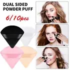 6/10Pcs Cotton Cosmetics Soft Sponge Velvet Triangle Powder Puff Washable