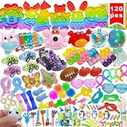 120 Pcs Kids Party Favors Stocking Stuffers Gifts,Fidgets Toys Pack,Bulk Toys for Carnival Treasure Classroom Prizes Box,Adults Stress Relief Sensory Toys,Pinata Filler, Stocking Stuffers