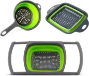 Collapsible Silicon Kitchen Colanders Set of 3