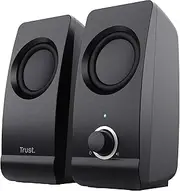Trust Remo 2.0 PC Speakers, 16W (8W RMS), USB Powered, Jack 3.5mm, Stereo Speaker Set with Volume Control, Compact Sound System for Computer and Laptop - Black