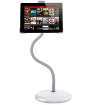 Goos-e tablet holder with stand & clamp for iPad and other tablets, white