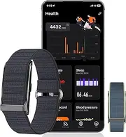 LAXISCREED Screenless Smart Band with Dual Nylon Straps (Black+Blue) – Fitness Tracker, Heart Rate, SpO2, Sleep Monitor, 127 Sports Modes, IP68 Waterproof, Long Battery Life, Unisex