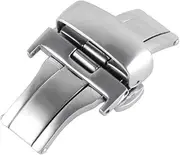 APTPKGDFDK Stainless Steel Watch Clasp Double Press Butterfly Buckle Watch Accessories Silver Rose Gold Black Cuff